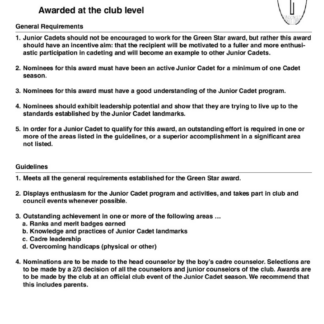 Green Star Award Guidelines